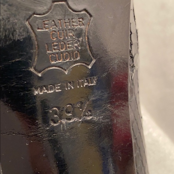 Yves Saint Laurent black snakeskin platform pumps - Picture 6 of 14